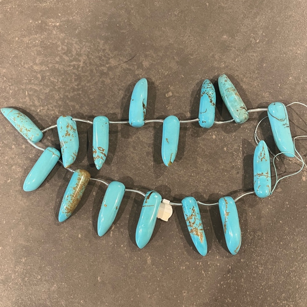 Turquoise Colored Stone On String For Jewelry Making